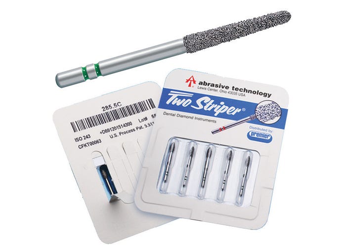 Abrasive Tech 515.7 FG Two Striper Flat End Cylinder Coarse Diamond